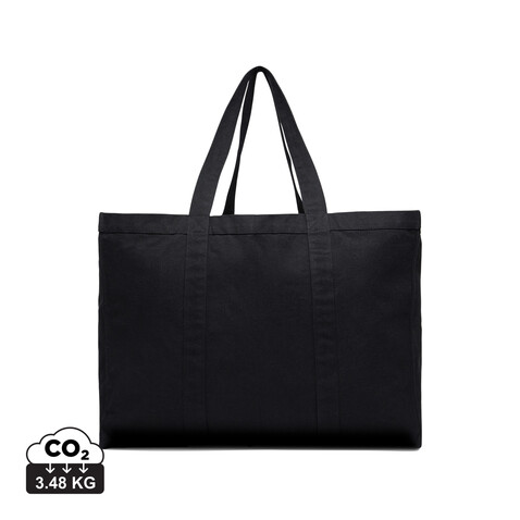 VINGA Hilo AWARE™ Maxi-Tasche aus recyceltem Canvas schwarz bedrucken, Art.-Nr. V762011