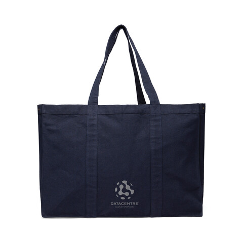VINGA Hilo AWARE™ Maxi-Tasche aus recyceltem Canvas navy blau bedrucken, Art.-Nr. V762015 VINGA Hilo AWARE™ Maxi-Tasche aus recyceltem Canvas navy blau bedrucken, Art.-Nr. V762015