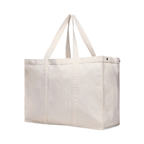 VINGA Hilo AWARE™ Maxi-Tasche aus recyceltem Canvas off white bedrucken, Art.-Nr. V762013