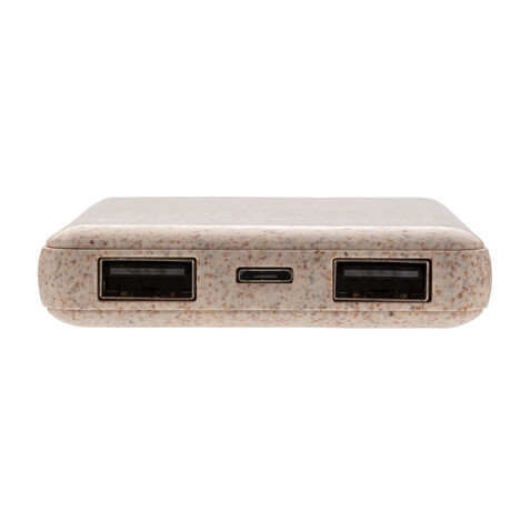 Weizenstroh 5.000 mAh Pocket Powerbank khaki bedrucken, Art.-Nr. P322.139