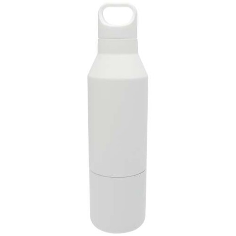 Odessy 600 ml Isolierflasche und 300 ml Becher aus RCS recyceltem Edelstahl, weiss bedrucken, Art.-Nr. 10084001