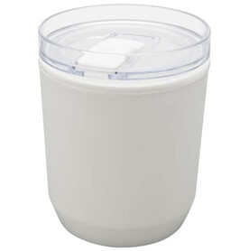 Hudson 180 ml doppelwandiger Becher aus recyceltem Kunststoff, weiss bedrucken, Art.-Nr. 10085201