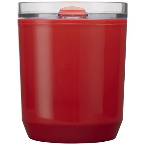 Hudson 180 ml doppelwandiger Becher aus recyceltem Kunststoff, rot bedrucken, Art.-Nr. 10085221