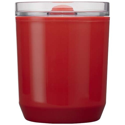 Hudson 180 ml doppelwandiger Becher aus recyceltem Kunststoff, rot bedrucken, Art.-Nr. 10085221
