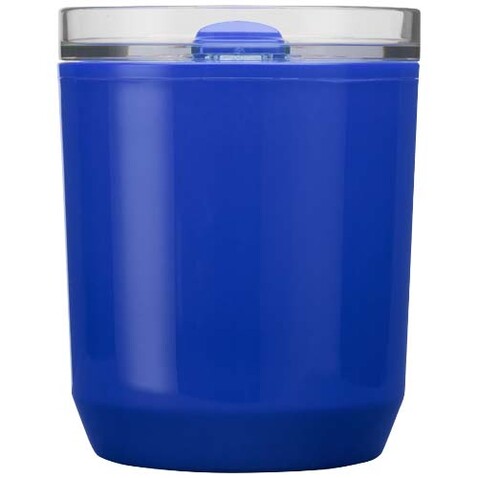 Hudson 180 ml doppelwandiger Becher aus recyceltem Kunststoff, blau bedrucken, Art.-Nr. 10085252