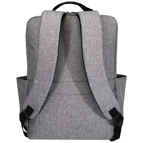 Libra 15&quot; Laptop-Rucksack aus recyceltem GRS-Material 15 L, heather grau bedrucken, Art.-Nr. 13008480