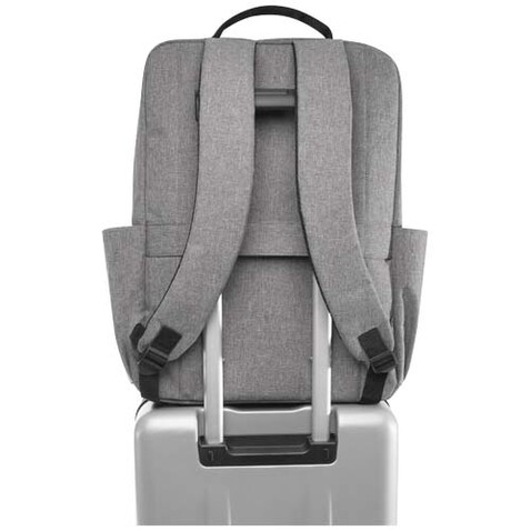 Libra 15&quot; Laptop-Rucksack aus recyceltem GRS-Material 15 L, heather grau bedrucken, Art.-Nr. 13008480