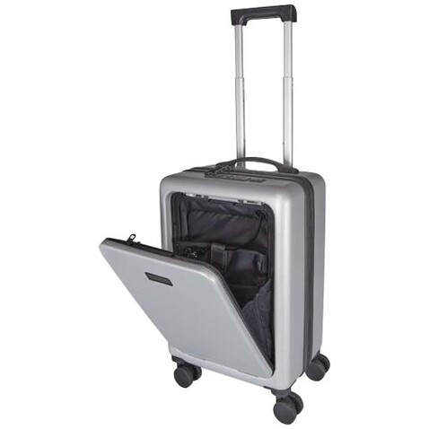 Rover Pro 20&quot; Kabinentrolley aus recyceltem GRS-Material 40 L, silber bedrucken, Art.-Nr. 13008781