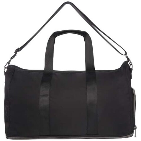 Rhine erweiterbare Reisetasche aus recyceltem Material 35 L, schwarz bedrucken, Art.-Nr. 13008990 Rhine erweiterbare Reisetasche aus recyceltem Material 35 L, schwarz bedrucken, Art.-Nr. 13008990