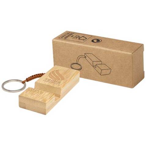 Bosona Smartphonehalterung mit Schlüsselanhänger aus Bambus, holz bedrucken, Art.-Nr. 10460671