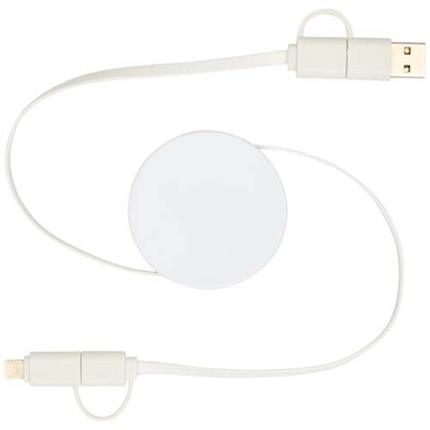 Citala 90 cm 5-in-1 Kabel aus recyceltem Kunststoff für Datenübertragung und 40W Schnellladung, weiss bedrucken, Art.-Nr. 12443001
