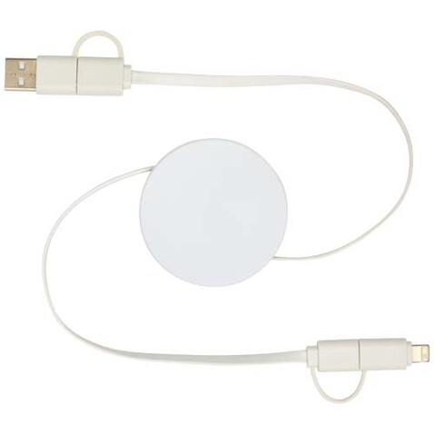 Citala 90 cm 5-in-1 Kabel aus recyceltem Kunststoff für Datenübertragung und 40W Schnellladung, weiss bedrucken, Art.-Nr. 12443001