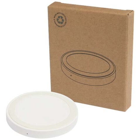 Freal 15W Kabelloses Ladepad aus recyceltem Kunststoff, weiss bedrucken, Art.-Nr. 12443401