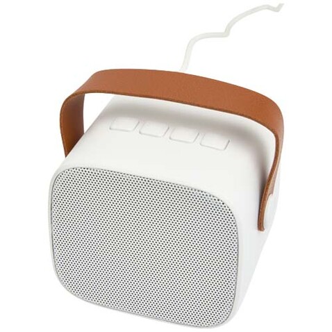 Diya 3W kabelloser Lautsprecher aus recyceltem Kunststoff, weiss bedrucken, Art.-Nr. 12443601