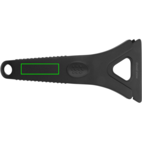 Polard 3-in-1-Eiskratzer aus RCS recyceltem Kunststoff schwarz bedrucken, Art.-Nr. P239.001