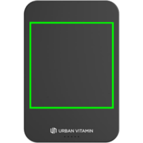 Urban Vitamin Richmond 5000mAh Powerbank aus RCS Plastik/Alu schwarz bedrucken, Art.-Nr. P322.821