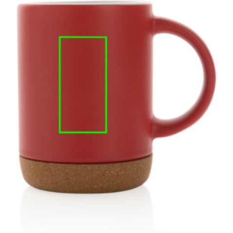 Keramikbecher mit Korkboden, 280ml rot bedrucken, Art.-Nr. P434.084