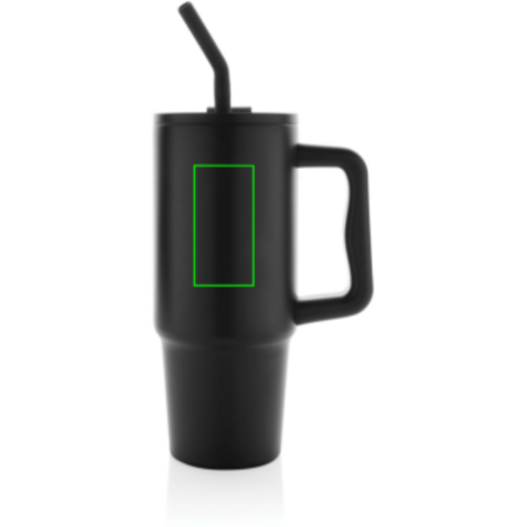 Embrace Deluxe Becher aus RCS recyceltem Edelstahl 900ml schwarz bedrucken, Art.-Nr. P437.3001
