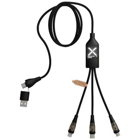 SCX.design C50 100 W/5 A 5-in-1 Schnellladekabel mit Digitalanzeige, schwarz bedrucken, Art.-Nr. 2PX16290
