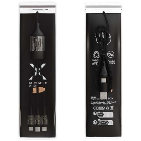 SCX.design C50 100 W/5 A 5-in-1 Schnellladekabel mit Digitalanzeige, schwarz bedrucken, Art.-Nr. 2PX16290