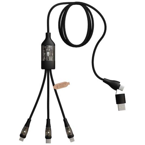 SCX.design C50 100 W/5 A 5-in-1 Schnellladekabel mit Digitalanzeige, schwarz bedrucken, Art.-Nr. 2PX16290