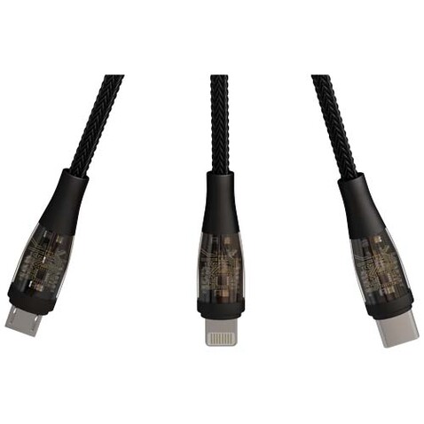 SCX.design C50 100 W/5 A 5-in-1 Schnellladekabel mit Digitalanzeige, schwarz bedrucken, Art.-Nr. 2PX16290