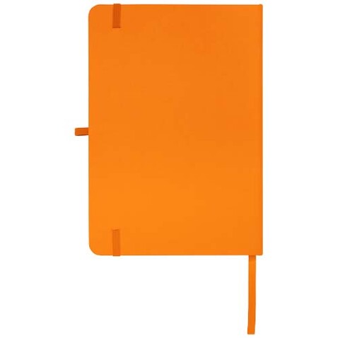 Teak A5 Hardcover Notizbuch, liniert, aus recyceltem Material, orange bedrucken, Art.-Nr. 10601331