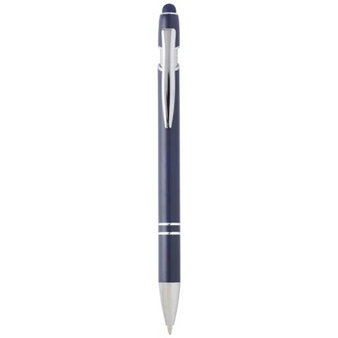 Kish Kugelschreiber mit silbernem Finish, navy bedrucken, Art.-Nr. 10624755