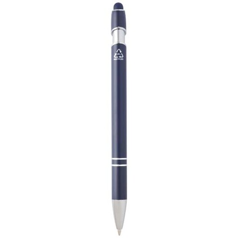 Kish Kugelschreiber mit silbernem Finish, navy bedrucken, Art.-Nr. 10624755