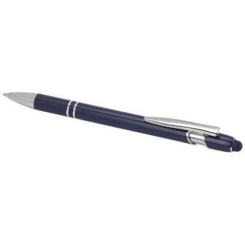 Kish Kugelschreiber mit silbernem Finish, navy bedrucken, Art.-Nr. 10624755