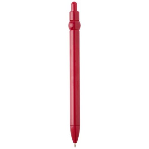 Fidget Kugelschreiber aus recyceltem Kunststoff (schwarze Mine), rot bedrucken, Art.-Nr. 10796421