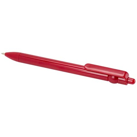 Fidget Kugelschreiber aus recyceltem Kunststoff (schwarze Mine), rot bedrucken, Art.-Nr. 10796421
