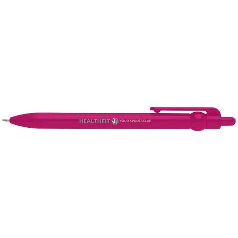 Fidget Kugelschreiber aus recyceltem Kunststoff (schwarze Mine), magenta bedrucken, Art.-Nr. 10796441