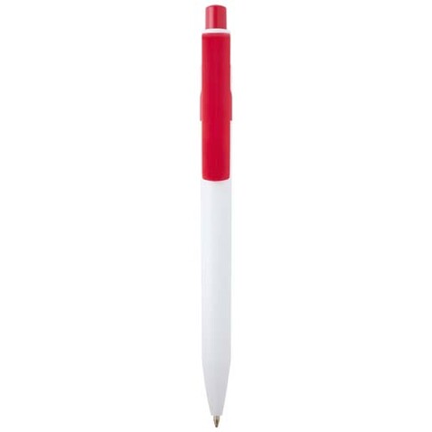 Unica Kugelschreiber aus recyceltem Kunststoff (blaue Mine), rot bedrucken, Art.-Nr. 10796521