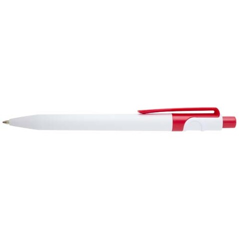 Unica Kugelschreiber aus recyceltem Kunststoff (blaue Mine), rot bedrucken, Art.-Nr. 10796521