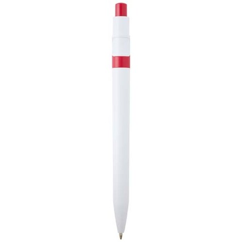 Unica Kugelschreiber aus recyceltem Kunststoff (blaue Mine), rot bedrucken, Art.-Nr. 10796521
