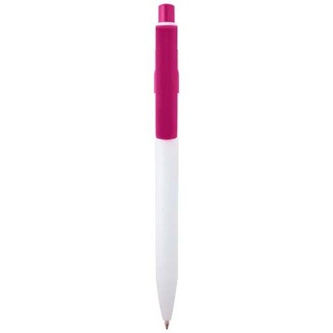 Unica Kugelschreiber aus recyceltem Kunststoff (blaue Mine), magenta bedrucken, Art.-Nr. 10796541