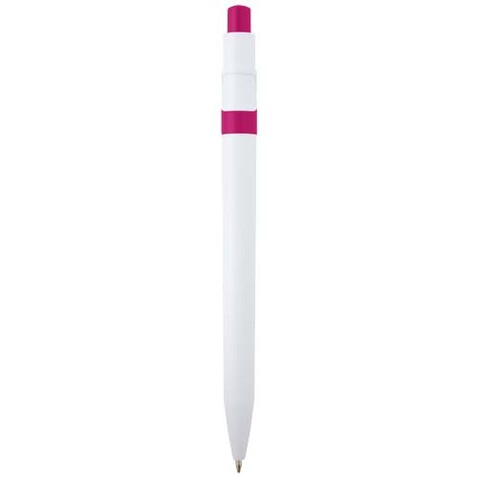 Unica Kugelschreiber aus recyceltem Kunststoff (blaue Mine), magenta bedrucken, Art.-Nr. 10796541
