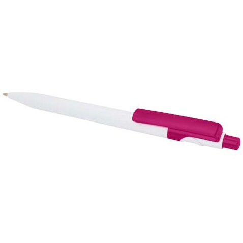 Unica Kugelschreiber aus recyceltem Kunststoff (blaue Mine), magenta bedrucken, Art.-Nr. 10796541
