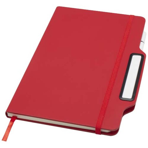 Nexus A5 Hardcover Notizbuch mit Kugelschreiber und Bleistiftset (schwarze Mine), rot bedrucken, Art.-Nr. 10796921