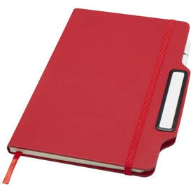 Nexus A5 Hardcover Notizbuch mit Kugelschreiber und Bleistiftset (schwarze Mine), rot bedrucken, Art.-Nr. 10796921