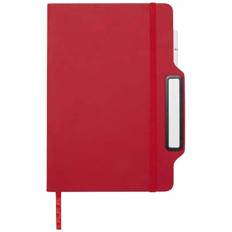 Nexus A5 Hardcover Notizbuch mit Kugelschreiber und Bleistiftset (schwarze Mine), rot bedrucken, Art.-Nr. 10796921