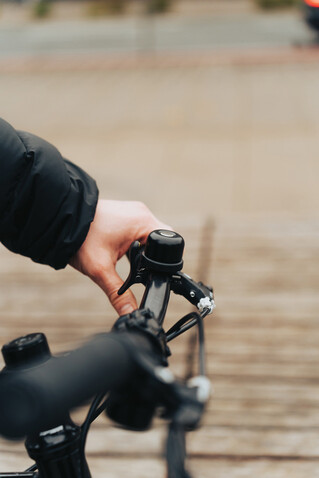 Pedalfinder Fahrradklingel mit weltweiter Ortung schwarz bedrucken, Art.-Nr. P301.6101