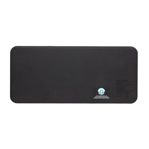 Swiss Peak 3-in-1- Wireless-Charging Desk-Tray aus RCS rPU schwarz bedrucken, Art.-Nr. P309.0401