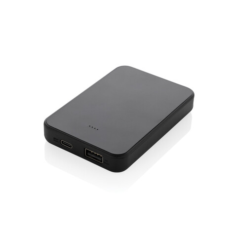 Boostcore 5.000mAh Powerbank aus RCS rec. Kunststoff schwarz bedrucken, Art.-Nr. P322.5501