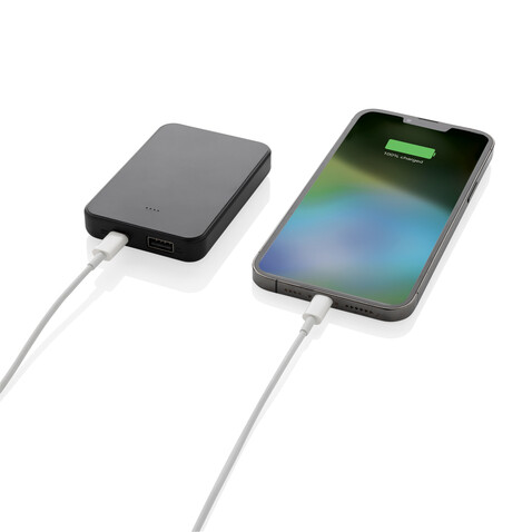 Boostcore 5.000mAh Powerbank aus RCS rec. Kunststoff schwarz bedrucken, Art.-Nr. P322.5501