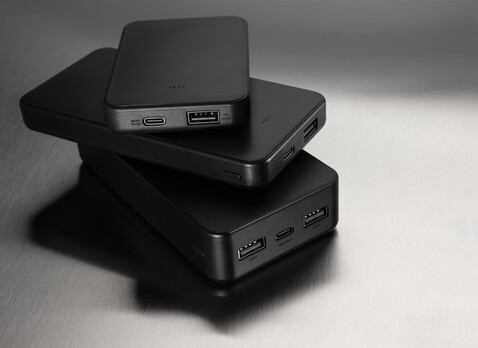 Boostcore 10.000mAh Powerbank aus RCS rec. Kunststoff schwarz bedrucken, Art.-Nr. P322.5601