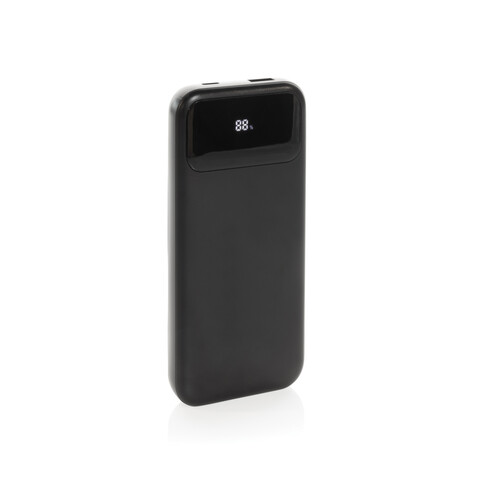Turbopack 10000mAh Powerbank mit integr. Kabeln aus RCS rABS schwarz bedrucken, Art.-Nr. P322.5801