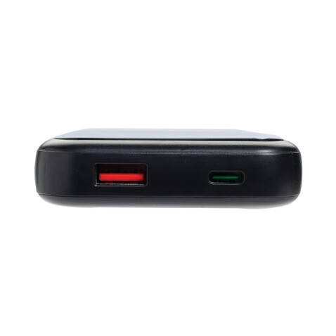Turbopack 10000mAh Powerbank mit integr. Kabeln aus RCS rABS schwarz bedrucken, Art.-Nr. P322.5801
