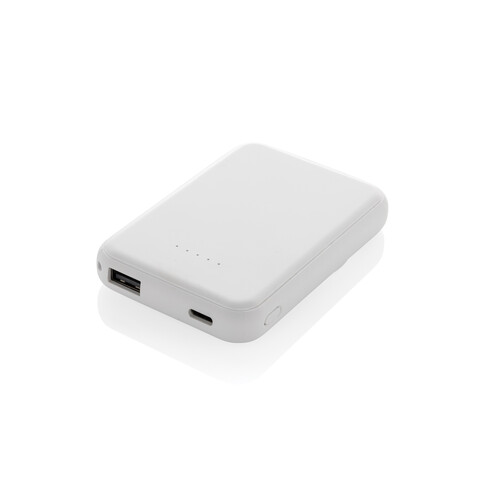 Stellar 5.000mAh 5W magnetische Powerbank aus RCS rec. ABS weiß bedrucken, Art.-Nr. P322.5903